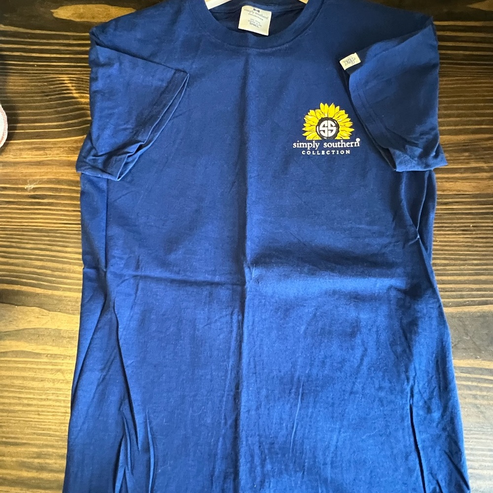 Simply Southern Navy Tee with Sunflower